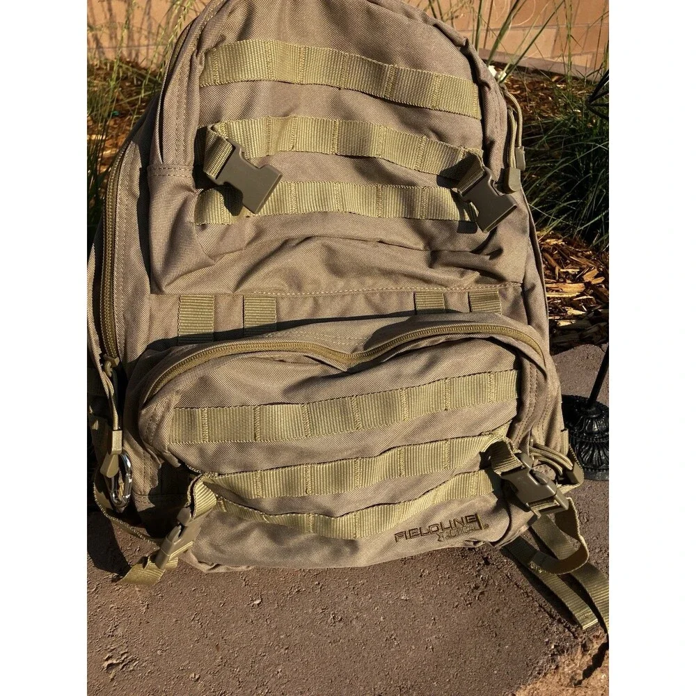 Fieldline Tactical Backpack Beige PO#61170 MOLLE Padded Adjustable Straps 19”